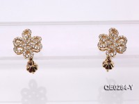 18k Yellow Gold Earring Bail Dotted with  Diamonds