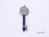 61x21mm Lapis Lazuli Pendant with Sterling Silver Bail