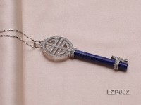 61x21mm Lapis Lazuli Pendant with Sterling Silver Bail