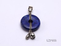 24mm Lapis Lazuli Pendant with Sterling Silver Bail
