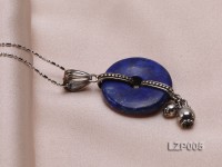 24mm Lapis Lazuli Pendant with Sterling Silver Bail
