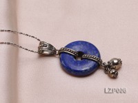 21mm Lapis Lazuli Pendant with Sterling Silver Bail