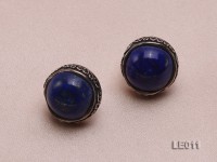 17mm Lapis Lazuli Earrings with Sterling Silver Studs
