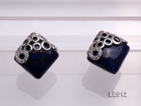 17x17mm Lapis Lazuli Earrings with Sterling Silver Studs