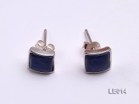 8x8mm Lapis Lazuli Earrings with Sterling Silver Studs
