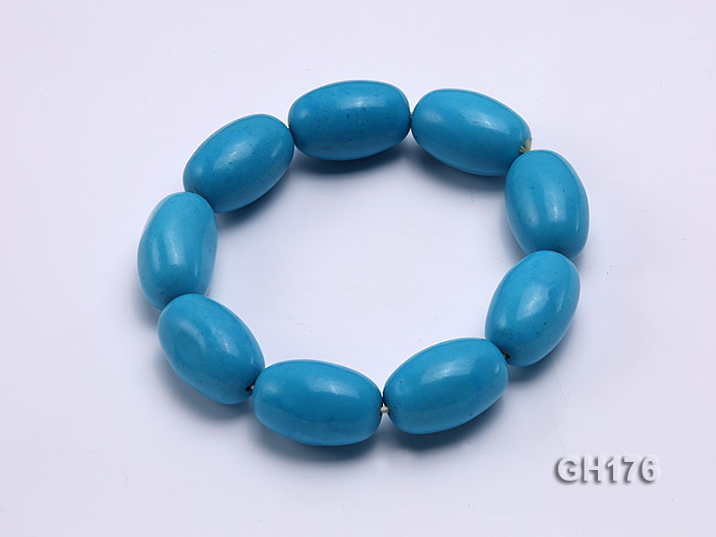 22x15mm Blue Oval Turquoise Bracelet