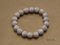 12mm White Round Turquoise Bracelet