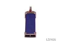 61x18mm Lapis Lazuli Pendant with Sterling Silver Bail Dotted with Zircons