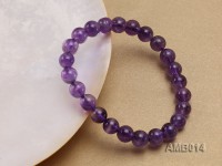 8mm Round Amethyst Beads Elastic Bracelet