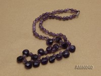 Round and Drop-shaped Amethyst Beads Necklace