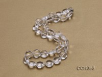 14x7mm Button-shaped Rock Crystal Beads Necklace
