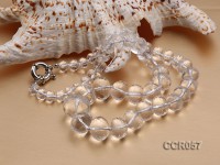 8×6-18x13mm Oval Faceted Rock Crystal Beads Necklace