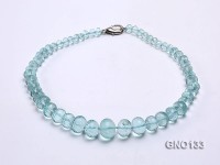 8×5-18x14mm Flat Faceted Blue Crystal Necklace