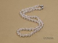 7.5mm Round Faceted Rock Crystal Beads Necklace