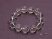 117.5mm Round Rock Crystal Beads Elasticated Bracelet
