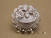 14mm Round Rock Crystal Beads Elasticated Bracelet