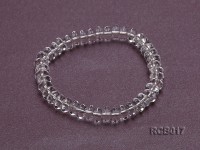 8x4mm Flat Rock Crystal Beads Elasticated Bracelet