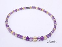 7-12mm Round Faceted Ametrine Beads Elasticated Necklace