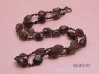 20x17mm Irregular Faceted Smoky Quartz Beads Necklace