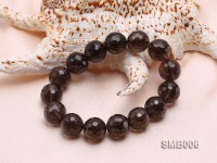 16mm Round Smoky Quartz Beads Elasticated Bracelet