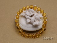 8mm Round Faceted Citrine Beads Elasticated Bracelet
