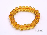 11.5x8mm Oval Faceted Citrine Beads Elasticated Bracelet