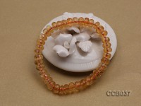 8x4mm Flat Faceted Citrine Beads Elasticated Bracelet
