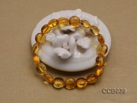 10x5mm Button-shaped Citrine Beads Elasticated Bracelet