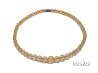 6.5-12mm Round Faceted Citrine Beads Necklace