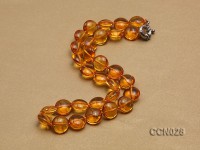 14x8mm Button-shaped Citrine Beads Necklace