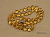 9x5mm Button-shaped Citrine Beads Necklace