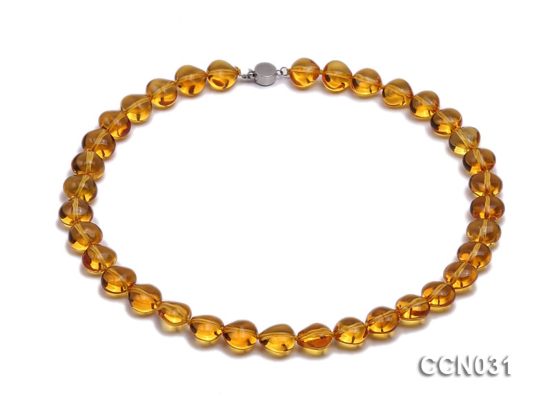 12x10x7mm Heart-shaped Citrine Beads Necklace