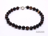 14mm Black Round Faceted Agate Necklace