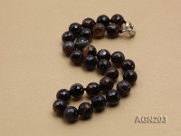 14mm Black Round Faceted Agate Necklace