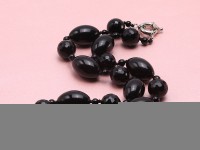 18mm Black Faceted Agate Necklace