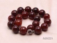 20mm Red Round Agate Necklaces