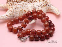 10x14mm Red Cylinder-shaped Agate Necklace