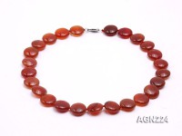 16.5mm Red Disc-shaped Agate Necklace