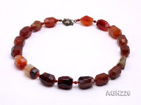 20x14mm Red Irregular Faceted Agate Necklace
