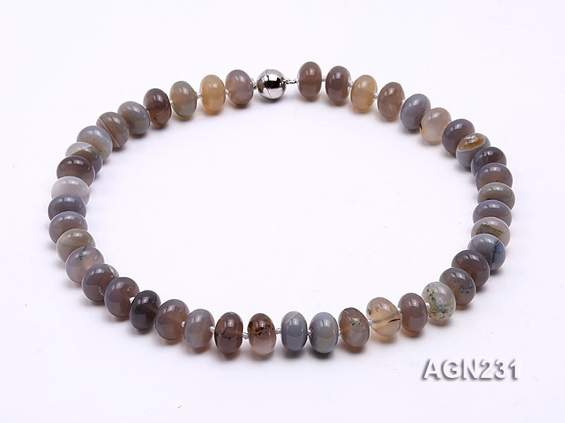 14x9mm Wheel-shaped Agate Necklace