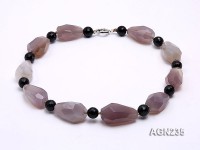35x20mm Multi-color Irregular Faceted Agate Necklace