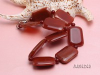 40x30mm Red Rectangular Agate Necklace