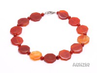 27x27mm Red Polygon Agate Necklace