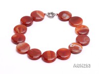 27mm Red Disc-shaped Agate Necklace
