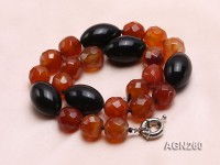 16mm Red Round Faceted Agate Necklace