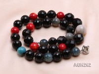 15.5mm Black Faceted Agate Necklace