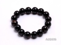 12mm Black Round Agate Bracelet