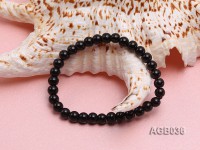 6.5mm Black Round Agate Bracelet