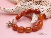 19×13.5mm Orange Oval Agate Bracelet