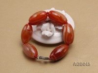 28x16mm Orange Oval Agate Bracelet